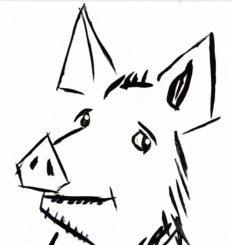 Hamlet Original Acrylic Ink 11x14 Pig Portrait Wall Art Signed Farm Animal Gift gallery