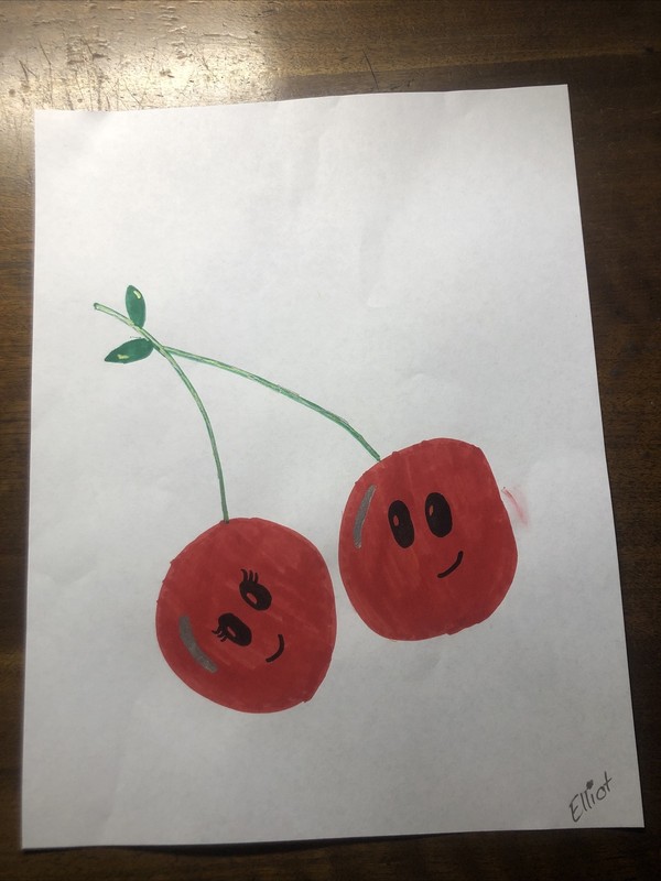 Cherries Drawing Fruit Art Beautiful