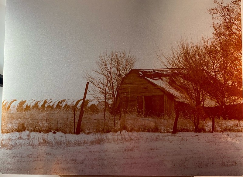 Picture Of Abandoned Shed, a Tin Sheet Wall Hanging Decor 11″ L. X 14″ W.