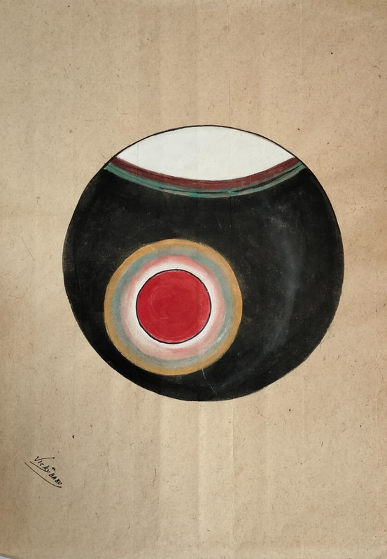 Vintage Shaligram Tantra Painting | 1990s Handmade Tantra Art | PAPER PAINTING