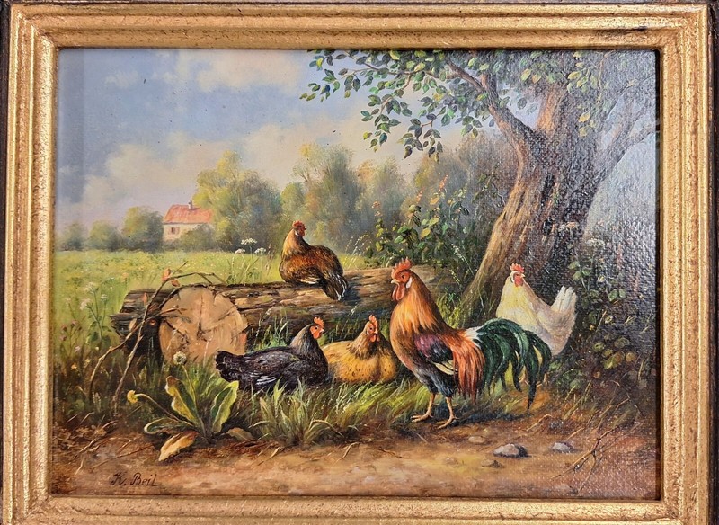 Hatchet Karin *1946 Zwolen / Bohemia German Czech Chicken Coop Landscape Chickens