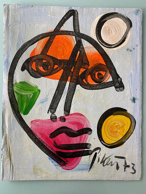1973 Peter Keil Painting Oil Germany Abstractionism 20”x15.5”