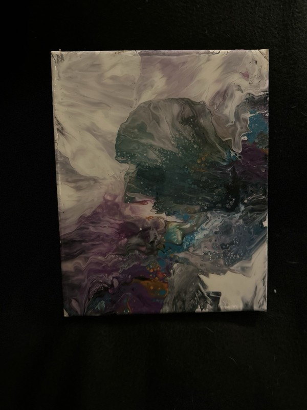 Abstract 8×10 Pour Painting With Epoxy Top coat