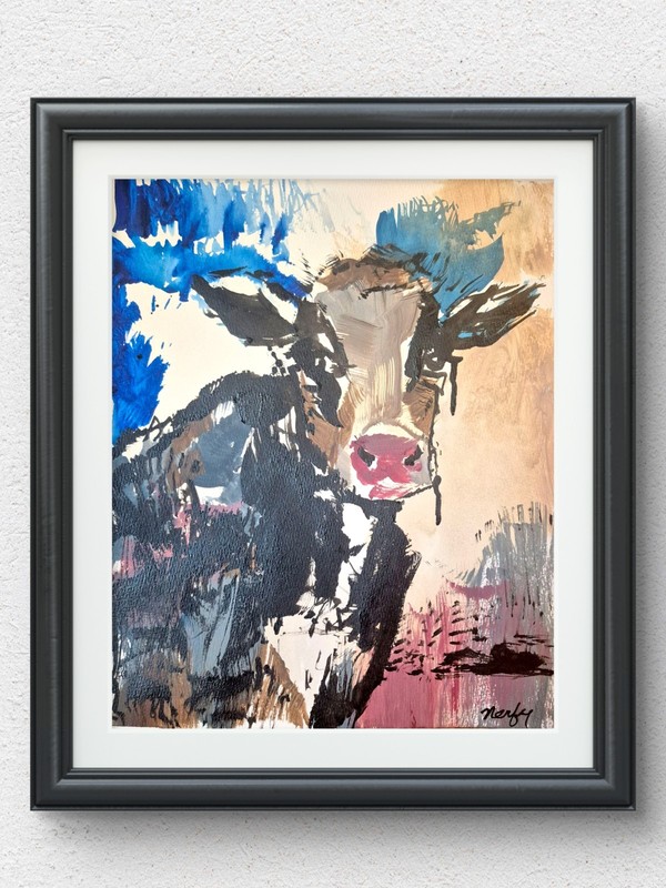 Original Expressionist Animal Acrylic 11×14 Signed Contemporary Wall Art P230