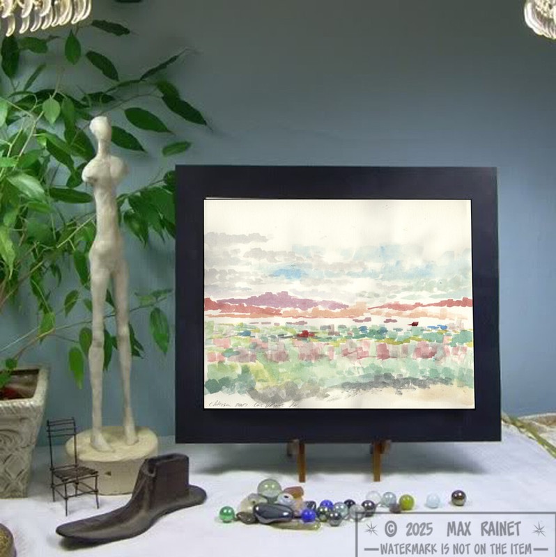 Desert Landscape Las Vegas Nevada 2007 C Peterson * Original Watercolor Painting gallery