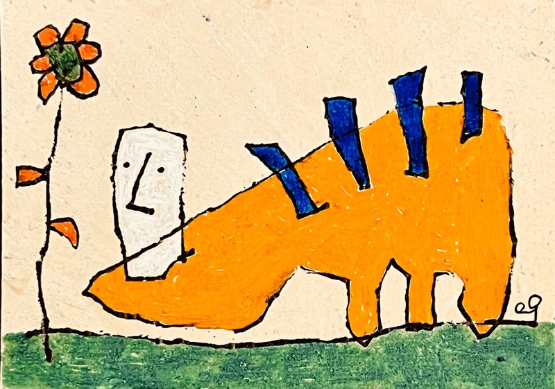 e9Art ACEO ‘he liked to pretend that he too, could bloom where he was planted’