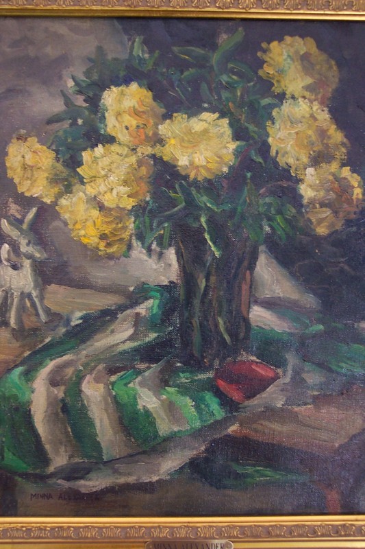 DAHLIAS, YELLOW--OIL PAINTING-1800'S--EXTREMELY APPEALING TO THE EYE gallery