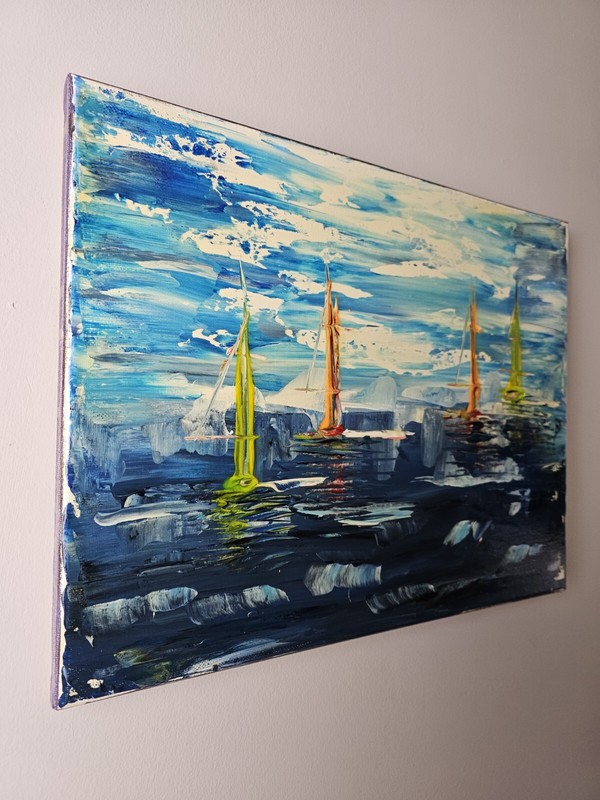 Original Signed Alexander Pascovici Painting 14x11 Impressionist Ocean Art gallery