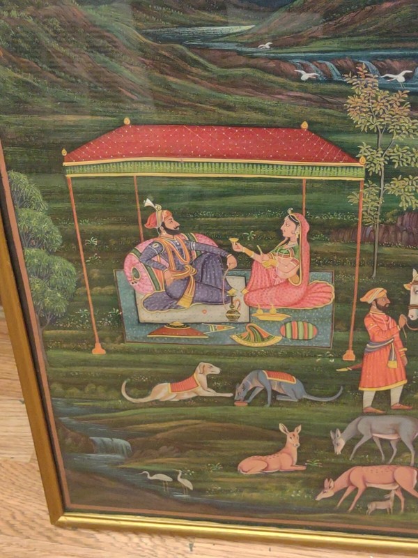 Framed Hindu Indian Art Painting Of Radha Fine Art On Silk Cloth gallery
