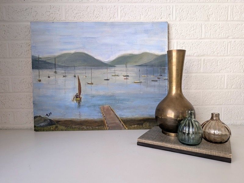 Original Signed Painting | Boats in Harbor gallery
