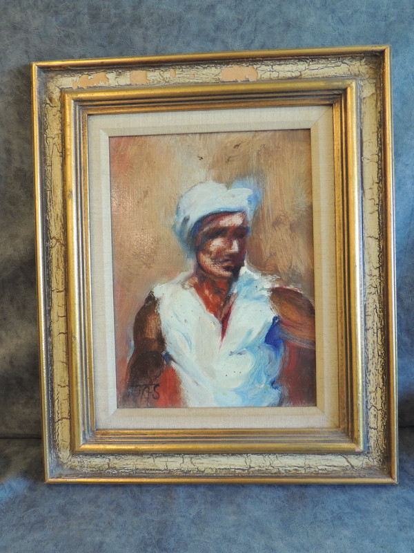 JAS oil painting Man 15 by 18 framed