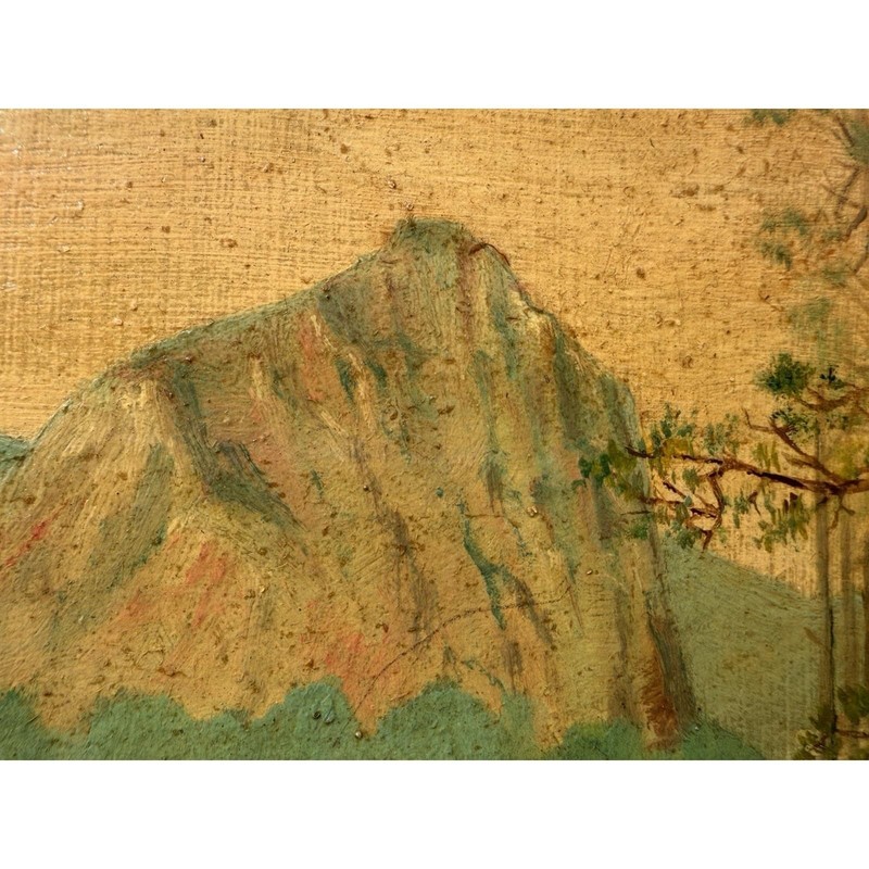 Late-1800s Antique Oil Painting – Indigenous Canoe Scene, Original Frame gallery
