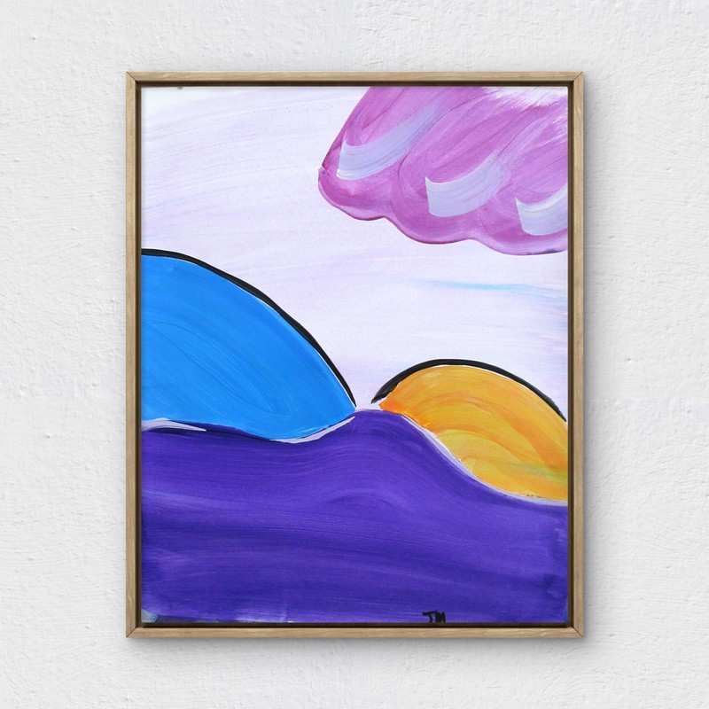 RiverRunArt 14X11 Bold Modern Abstract Acrylic Painting Paper