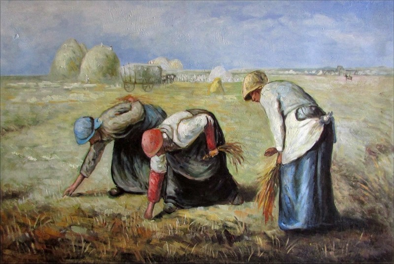 Millet Jean-Francois the Gleaners Repro. Hand Painted Oil Painting, 24x36in