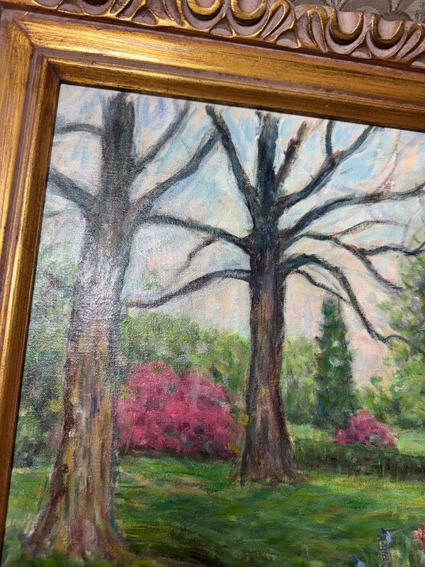 Richard A Schmueckle (1903 - 1988) "Park Landscape Scene"- Oil Painting - Framed gallery