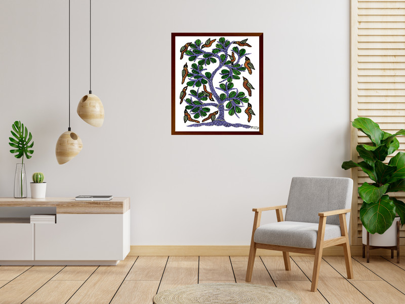 Original Tribal Gond Painting, Wall Decor, Home Decor, Handmade Painting
