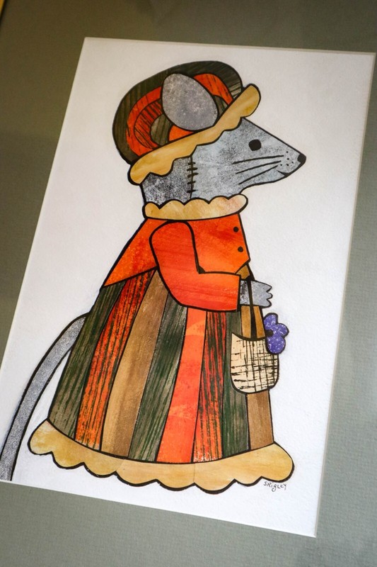 Original Children's Book Illustration Art Merry Mousemas Patricia Srigley Framed gallery