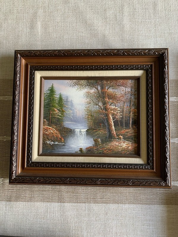 Original Signed Set Of 4 Vintage Oil On Board Painting Landscape Scenes Framed gallery