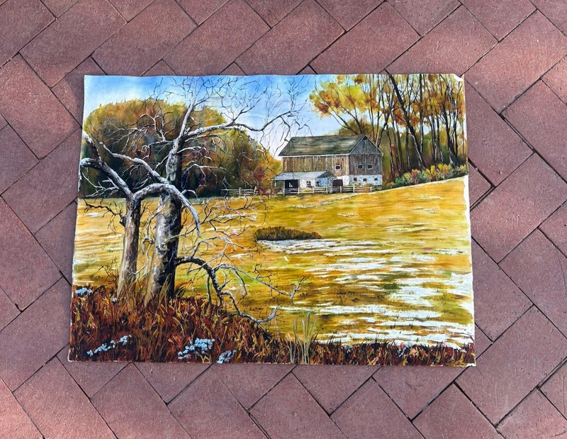 Alice Robinson Landscape Painting Barn Farm and Country Horse Rural House Ranch