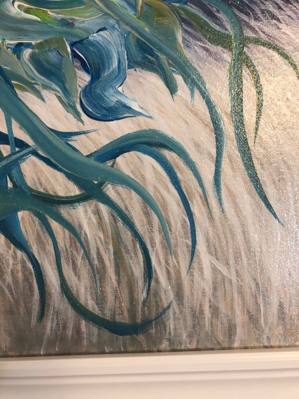 ‘Outfield’Flower Abstract Painting, Acrylic Medium Bouquet Hand Made And Signed. gallery