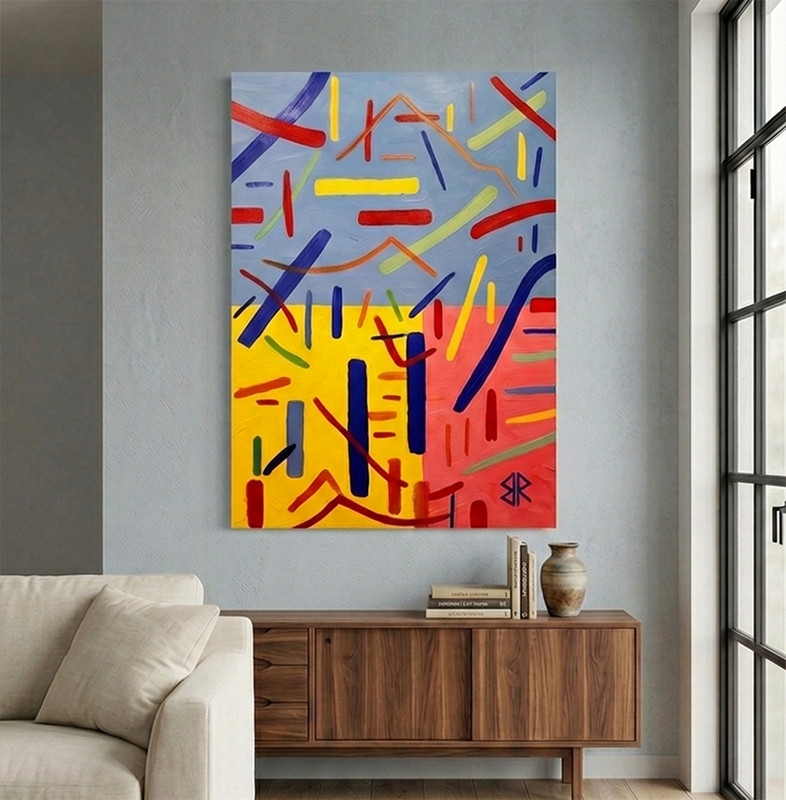 Kineticism – Large Original Abstract Oil Painting by Blair Russell – 36×48