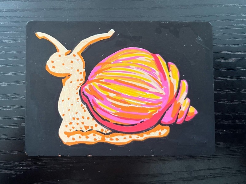 ACEO ART CARD Original – Cute Snail Bug Animal Cartoon- Jessica Skye Design