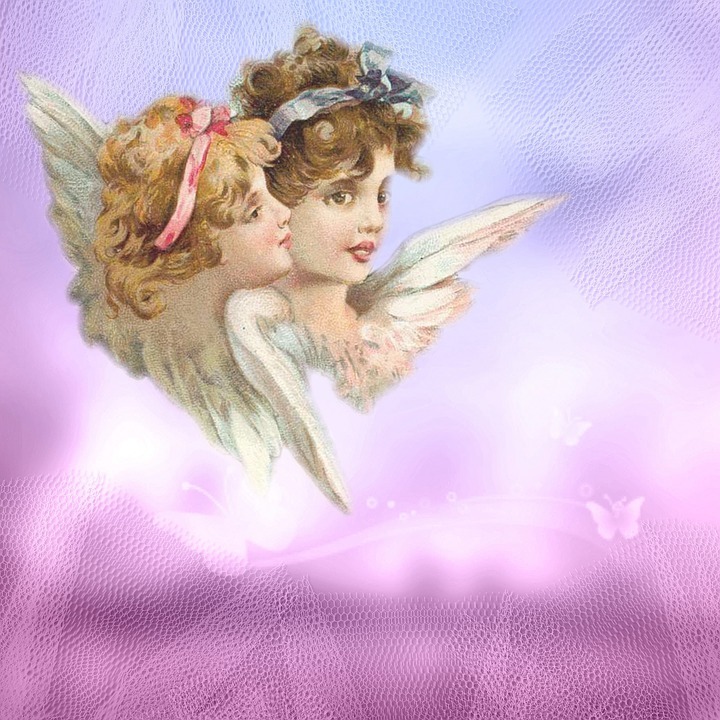 perfect 30×30 oil painting handpainted on canvas «Two little angels»1496