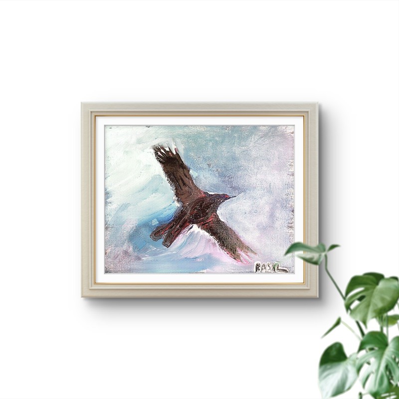 Grackle Unique Abstract Expressionism Wall Art Canvas Board 11x14 gallery
