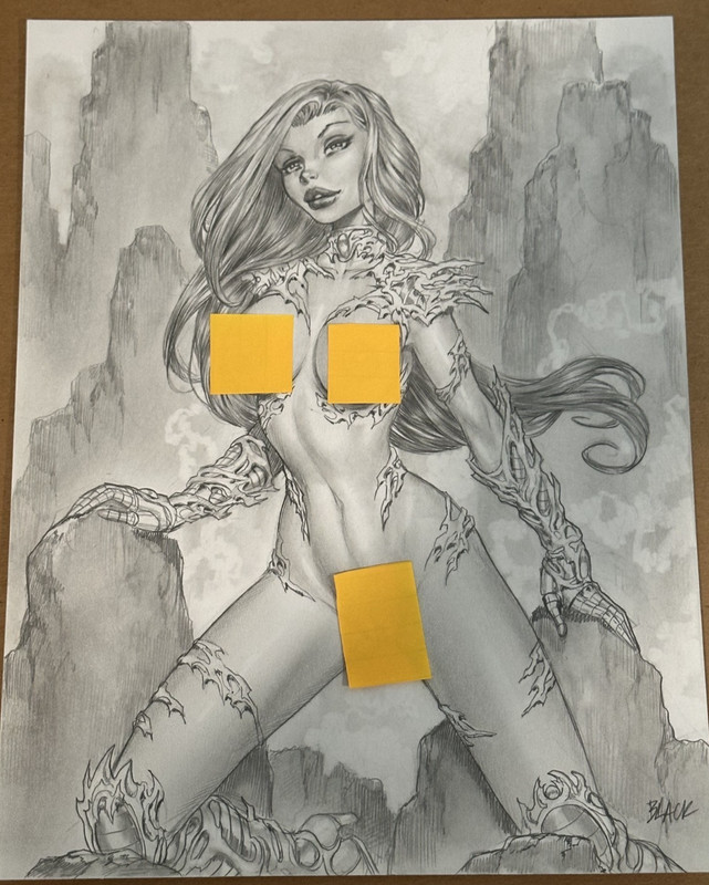 Deacon Black (DBlack) Original Art — Pencil and Shading — Nude — Witch Blade
