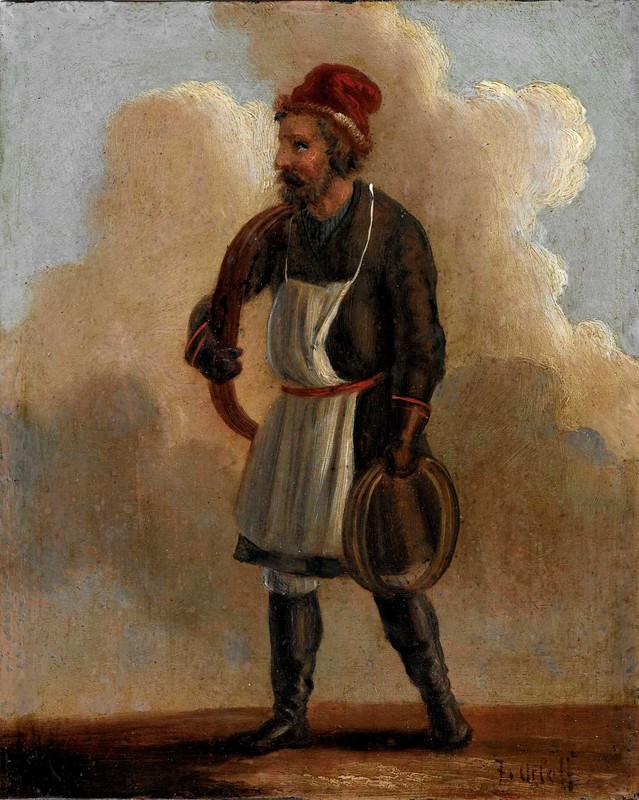 IVAN PETROVICH ORLOFF (1815 – 1861), THE CHIMNEY SWEEP OIL PAINTING, LISTED