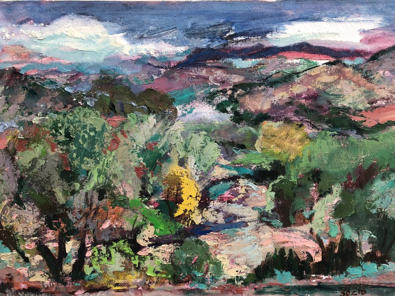 Chama New Mexico Semi-Abstract Oil Painting-20″ x 30″- 1950s/60s-Armando Sozio