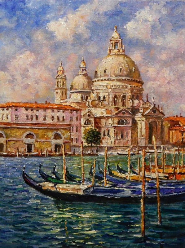 Original Oil Painting 16×12/40x30cm Old Venice Cityscape 2018
