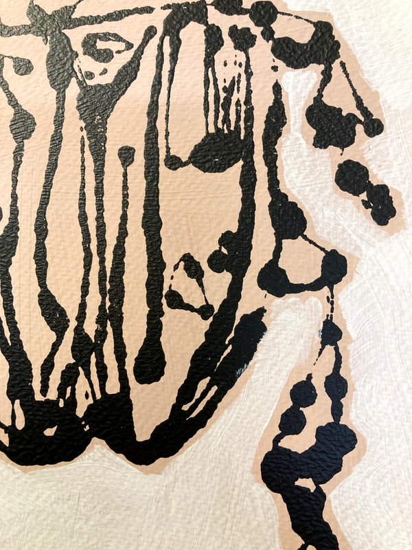 SLOOG Original Art Unique Expressionism Painting on Paper 9x12 Ink Blot Beetle gallery