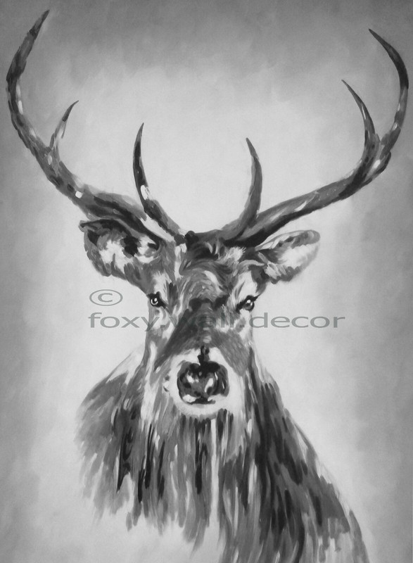 Art Print Poster, stag deer moose, for glass frames
