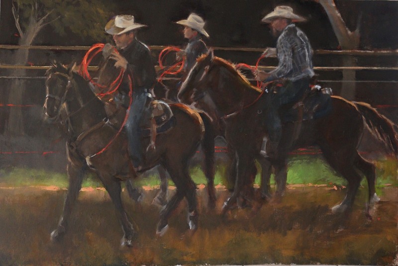 «The Three Pardners». LARGE Western horses Artist Marla Epstein