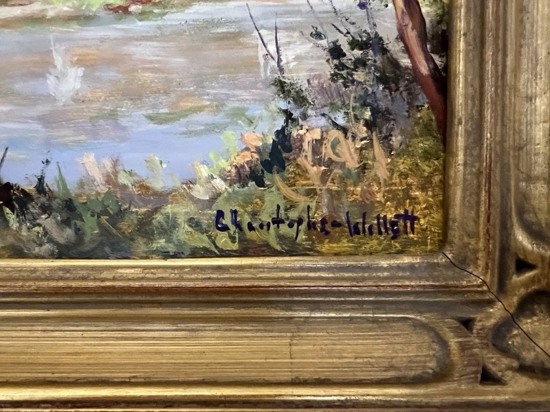 Christopher Willett Oil on Board - Afternoon still Delaware River New Hope PA gallery