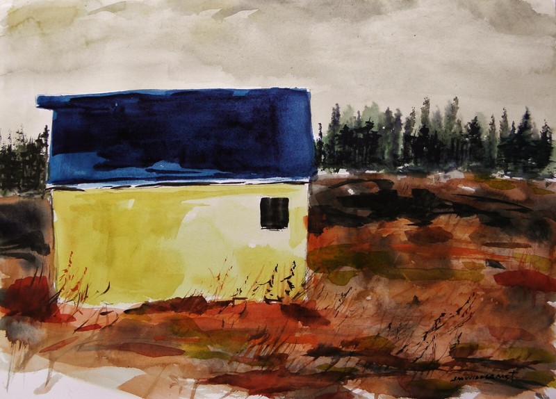 ORIGINAL FARM Landscape WATERCOLOR Painting JMW art John Williams Impressionism