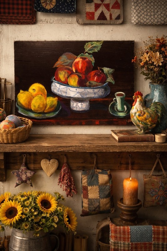 Oil Painting on Wood Board by LYNN RUTH MILLER Signed Still Life gallery