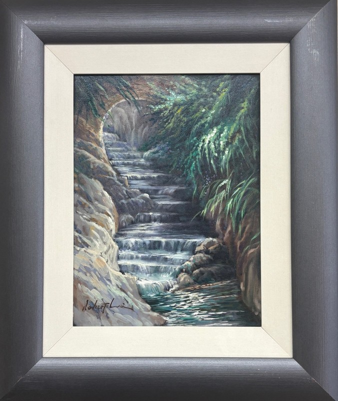 Robert Lui «En Gedi (Ein Gedi)» Hand Signed Framed Oil Impressionist Art NEW