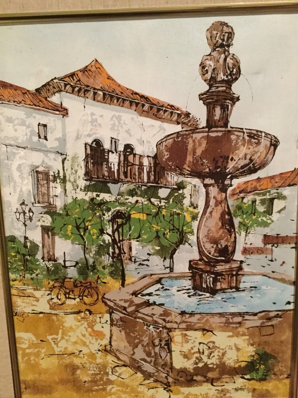 COURTYARD SCENE * BERNARD DUFOUR * ORIGINAL OIL ON CANVAS 13 3/4" x 17 3/4" gallery