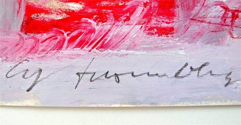 CY TWOMBLY - A SIGNED 1998 ORIGINAL GOUACHE IMPASTO PAINTING, ROME ROMA gallery