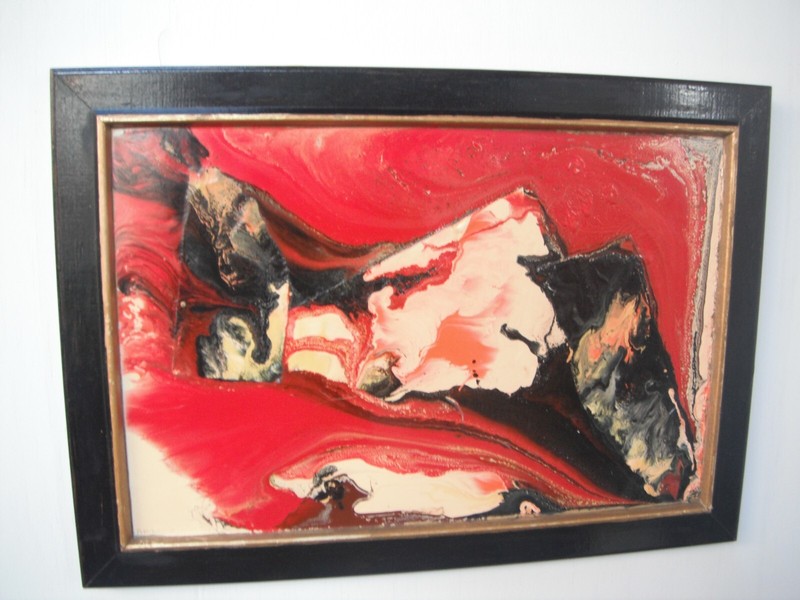 1960's Abstract titled "Red Mountain" 21x15 inches