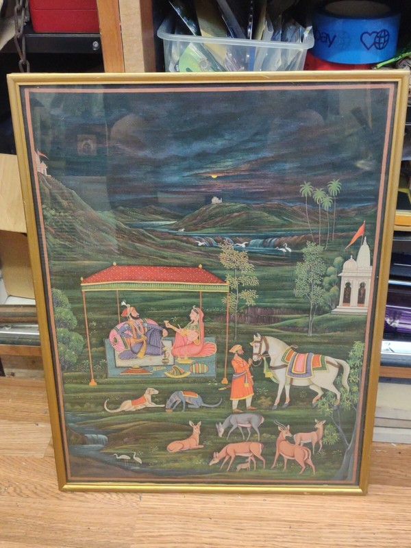 Framed Hindu Indian Art Painting Of Radha Fine Art On Silk Cloth gallery