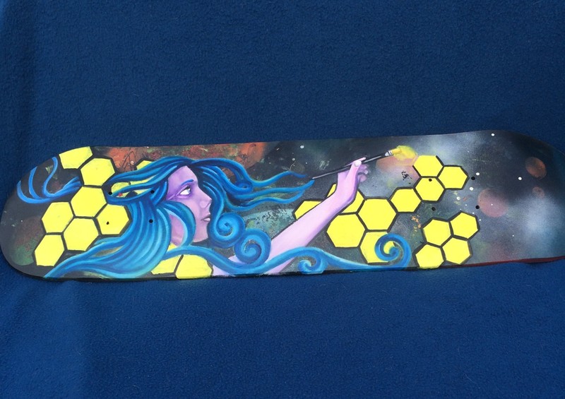 Painted Skate Board Deck – Mermaid
