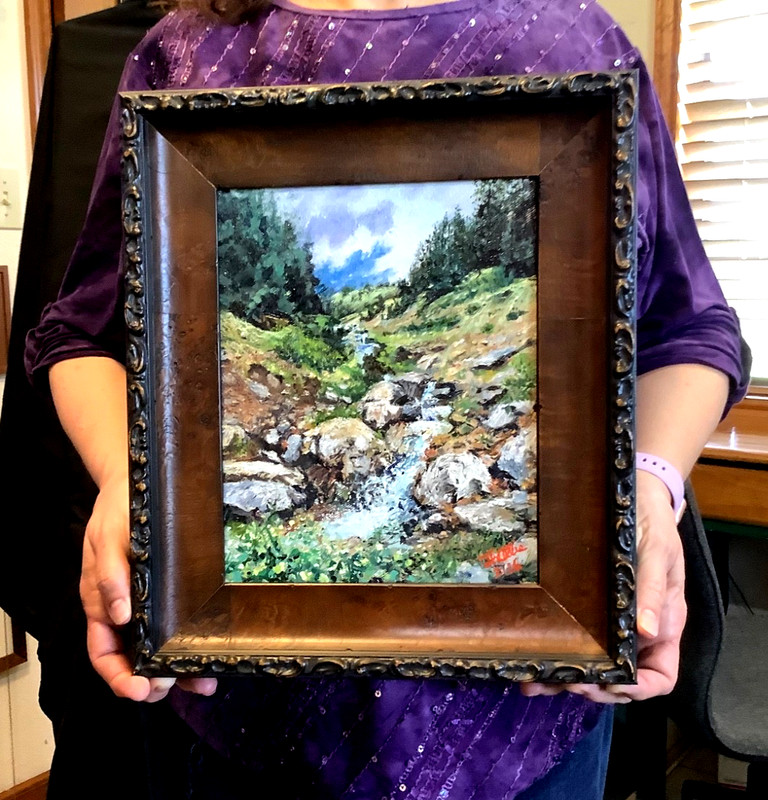 ORIGINAL OIL PAINTING ON CANVAS OF CLOUDCROFT, NEW MEXICO. SIZE 8 X 10.