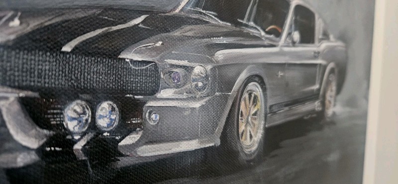 1967 Ford Mustang Fastback GT500 Original Classic Car Art Painting on Canvas gallery