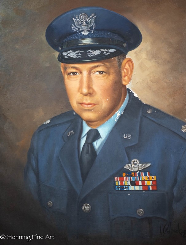 Stunning US Military Portrait Colonel John Pierson by Filipino Artist 1967 FINE! gallery