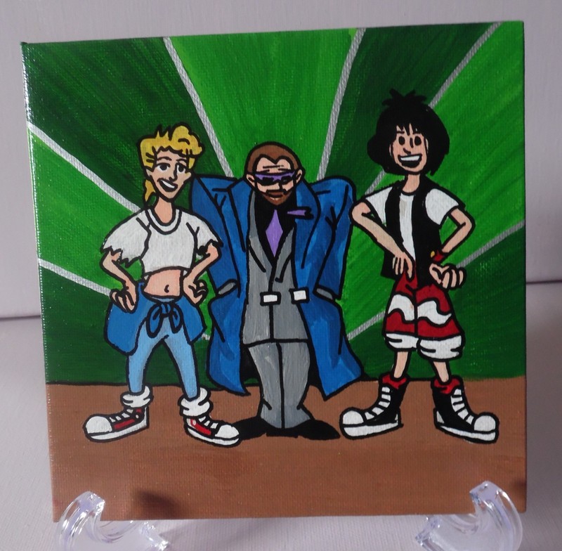 Bill & Ted's Excellent Adventure Fan Art 6x6 Flat Canvas Painting gallery