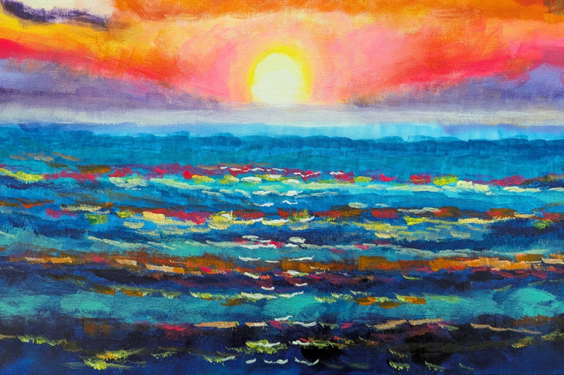 Beach Painting Sunset Seascape Landscape Contemporary Modern Art Samantha McLean gallery