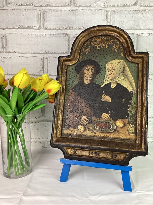 Vintage Reproduction Portrait Of The Artist And His Wife 1496 Painting De Ryve